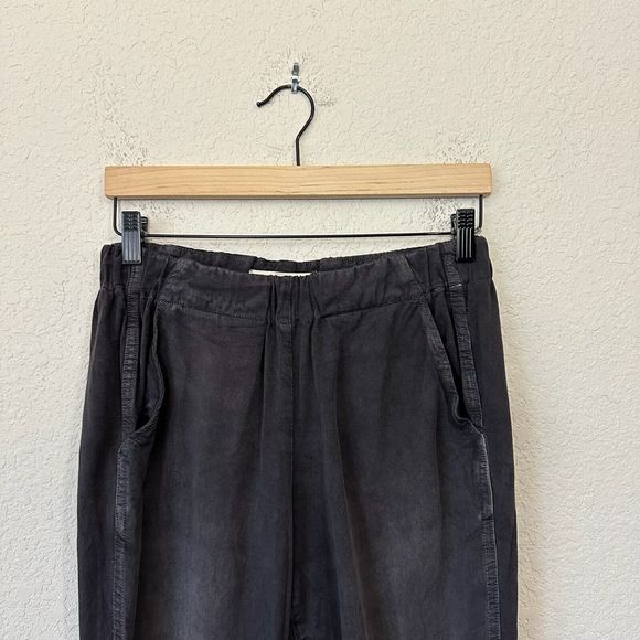 AMO Twist Pull On Ankle Pants Slit in Washed Black USA MADE - Picture 3 of 11